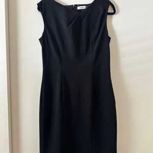 Calvin Klein Black Asymmetrical Sheath Dress Cocktail